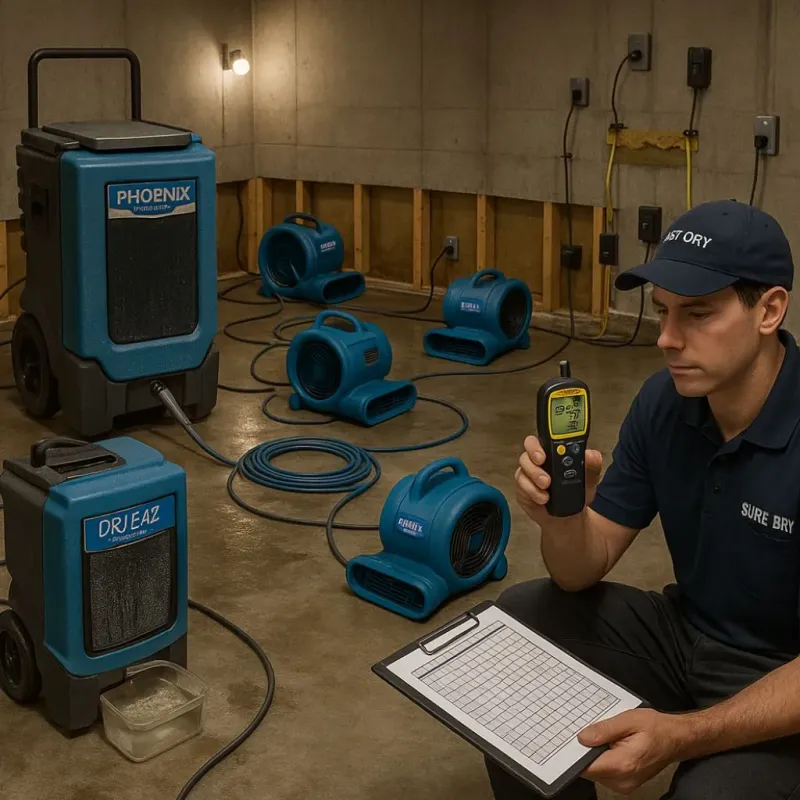 Structural Drying and Dehumidification process in Village Park, HI